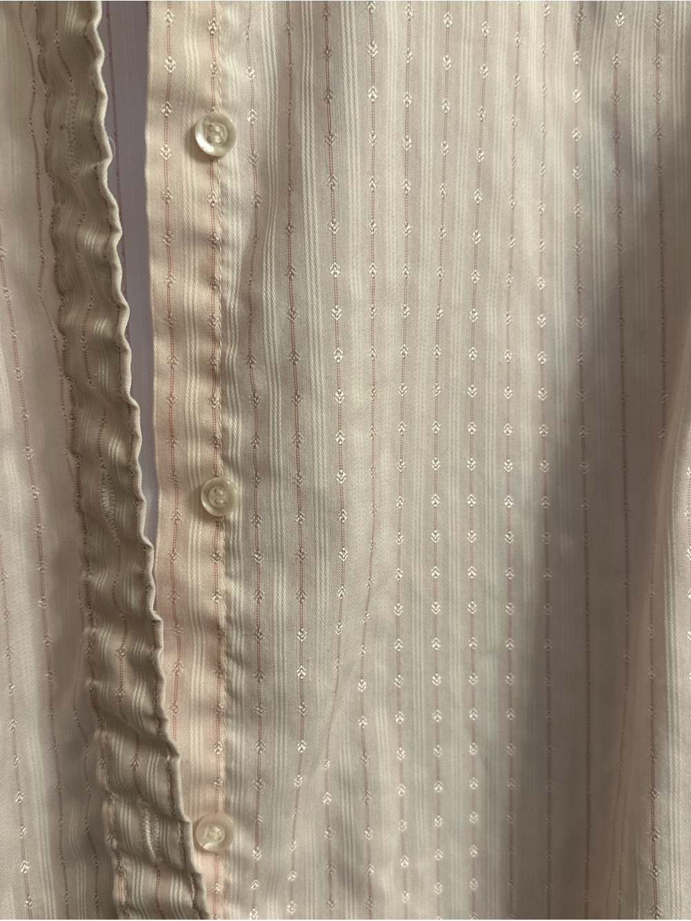 Light Pink Ruffle Trim Button-Up Blouse - Picture 2 of 7
